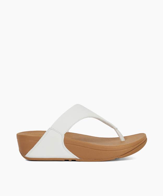 dune london Lulu Leather To - White Leather Toe Post Sandals