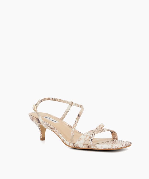 Dune London Madely - Reptile Reptile-Print Leather Kitten-Heel Sandals