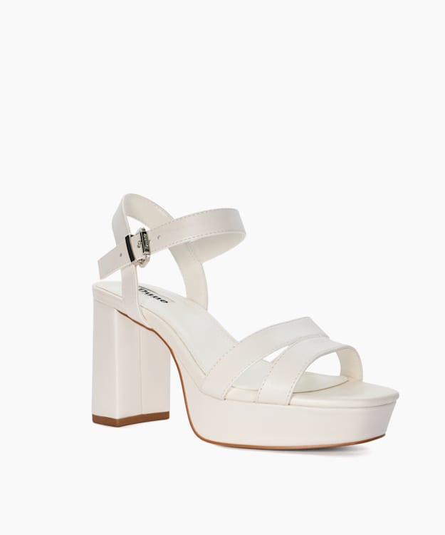 Dune London Madewithlove - Ivory Leather Platform Wedding Heels