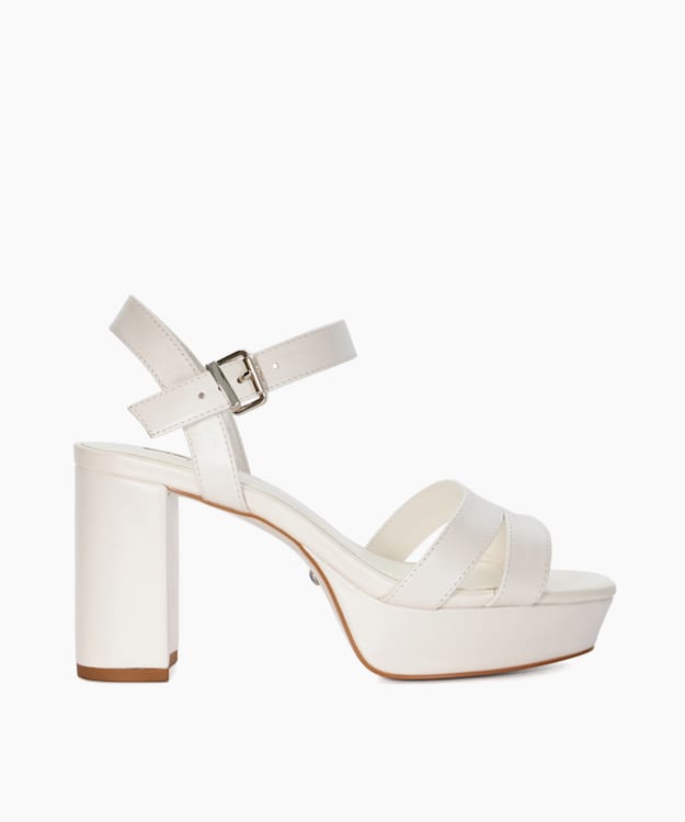 dune london Madewithlove - Ivory Leather Platform Wedding Heels