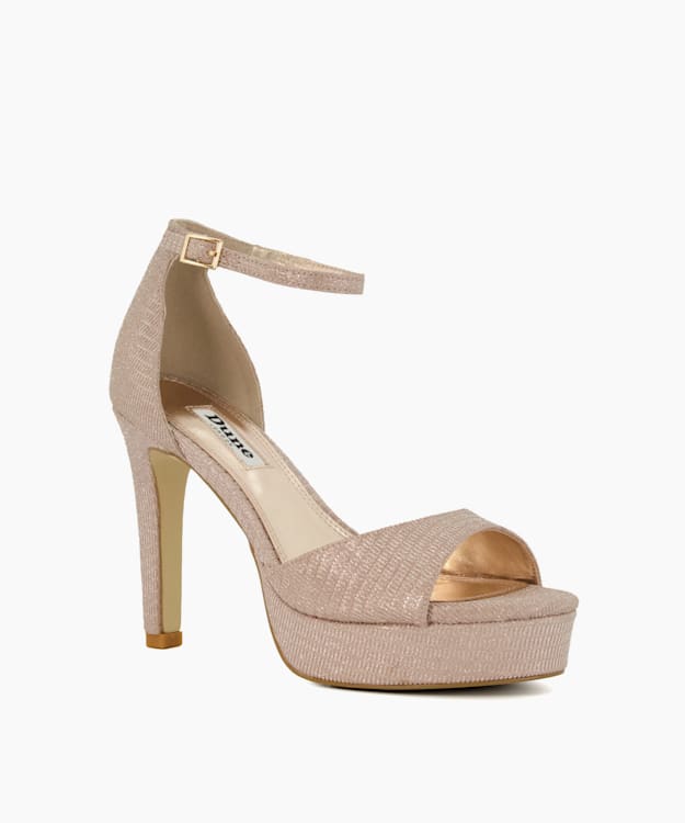 Dune London Madilyn - Rose Gold Platform Sole Sandals