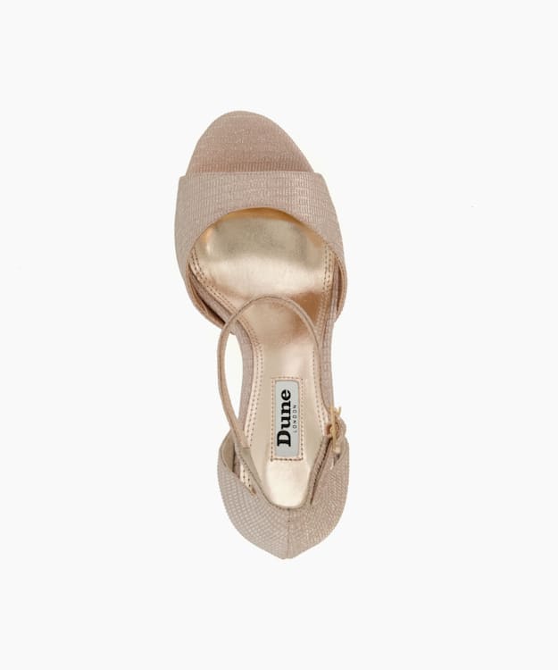 Dune London Madilyn - Rose Gold Platform Sole Sandals