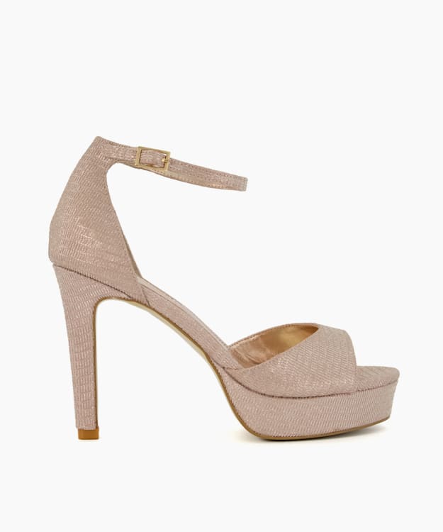 dune london Madilyn - Rose Gold Platform Sole Sandals