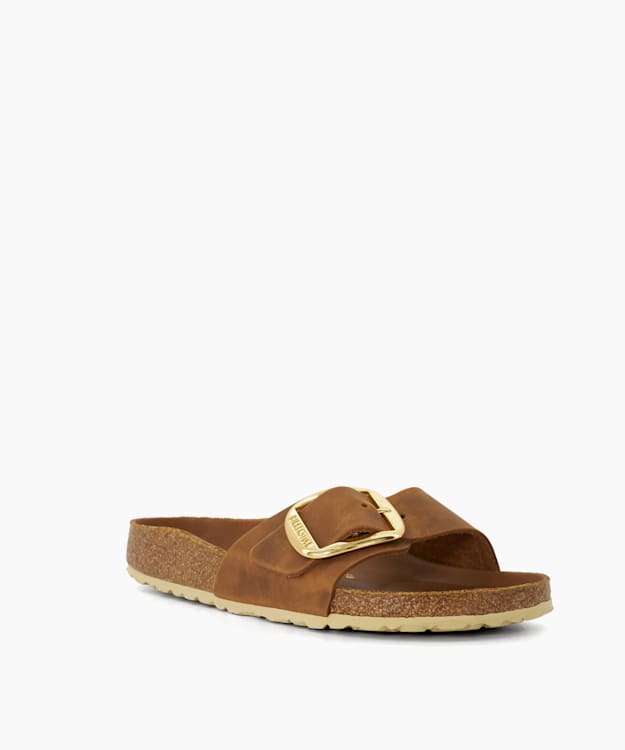 Dune London Madrid Big Buck - Tan Birkenstock Single Strap Sandal