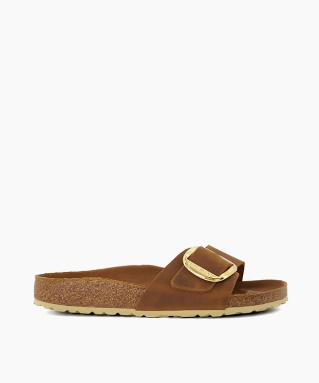 dune london Madrid Big Buck - Tan Birkenstock Single Strap Sandal