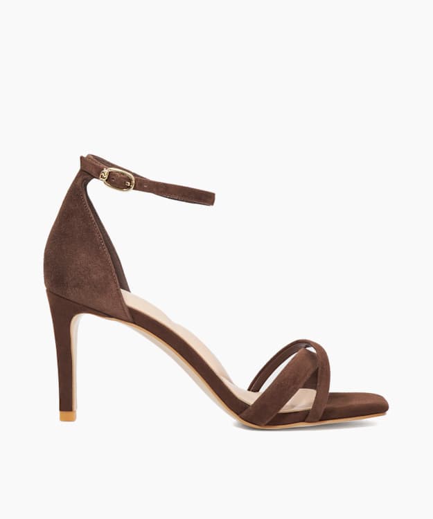 dune london Madrina - Brown Ankle Strap Open Toe Sandals
