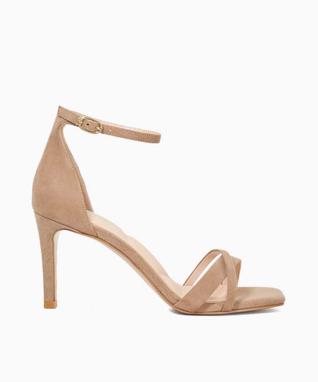 dune london Madrina - Camel Ankle Strap Open Toe Sandals