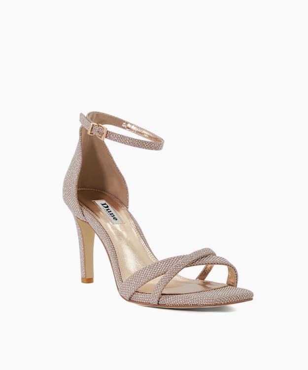 Dune London Madrina - Rose Gold Ankle Strap Open Toe Sandals