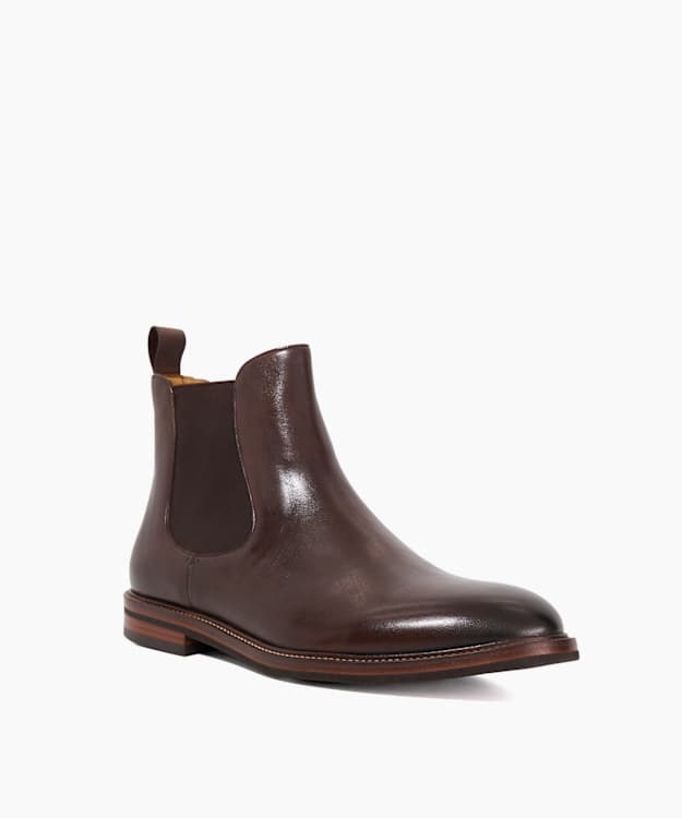 Dune London Maisen - Brown Leather Formal Chelsea Boots
