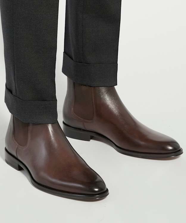 Dune London Manson - Brown Premium Leather Chelsea Boots