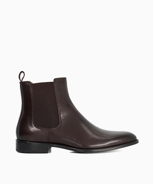 dune london Manson - Brown Premium Leather Chelsea Boots