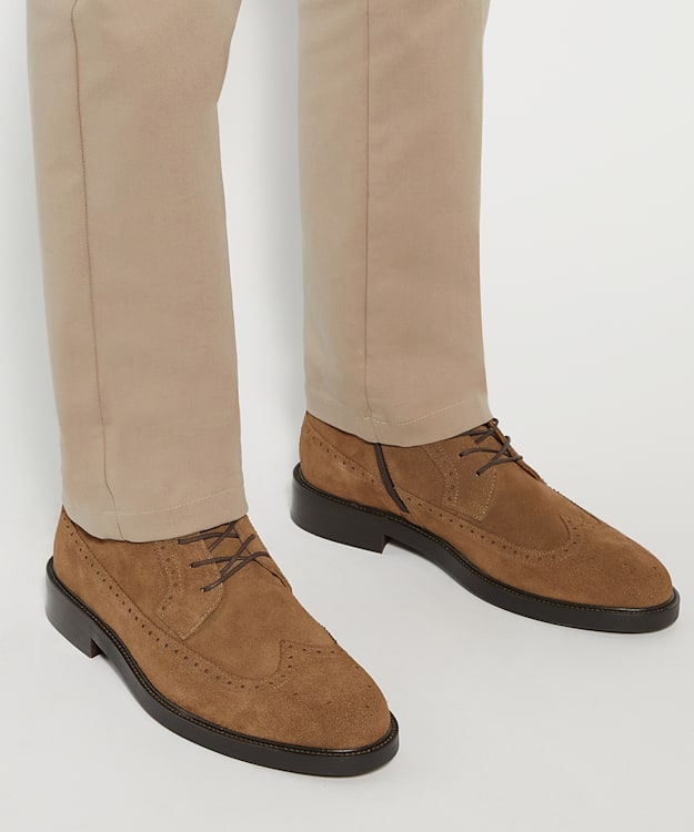 Dune London Marlon - Brown Brogue Detail Lace Up Formal Boots