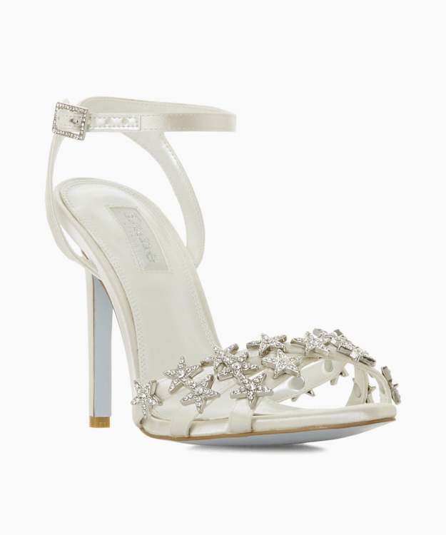 Dune London Mary - Ivory Star Embellished Heel Wedding Shoes