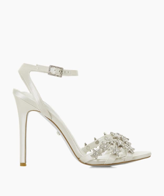 dune london Mary - Ivory Star Embellished Heel Wedding Shoes