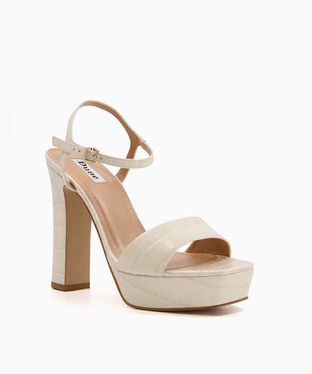 Dune London Matche - Ecru Strappy Platform Heel Sandals