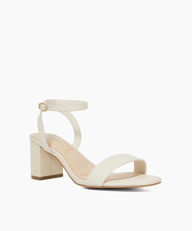 Dune London Melini - Ecru Wide Fit Block Heel Sandals