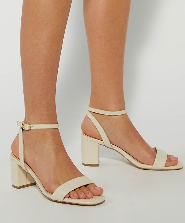 Dune London Melini - Ecru Wide Fit Block Heel Sandals