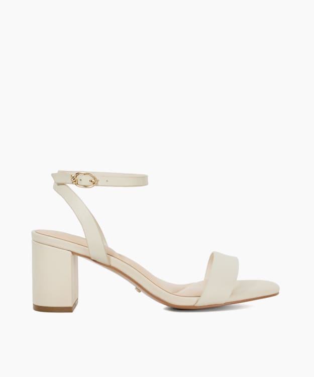 dune london Melini - Ecru Wide Fit Block Heel Sandals