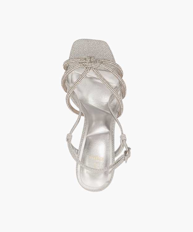 Dune London Merina - Silver Embellished Silver Strappy Sandals