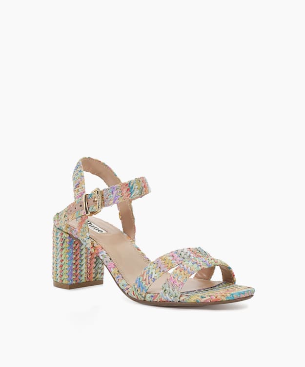 Dune London Merisa - Multi Rainbow Block Heel Sandals