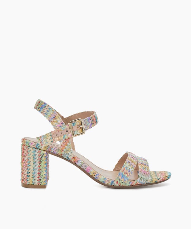 dune london Merisa - Multi Rainbow Block Heel Sandals
