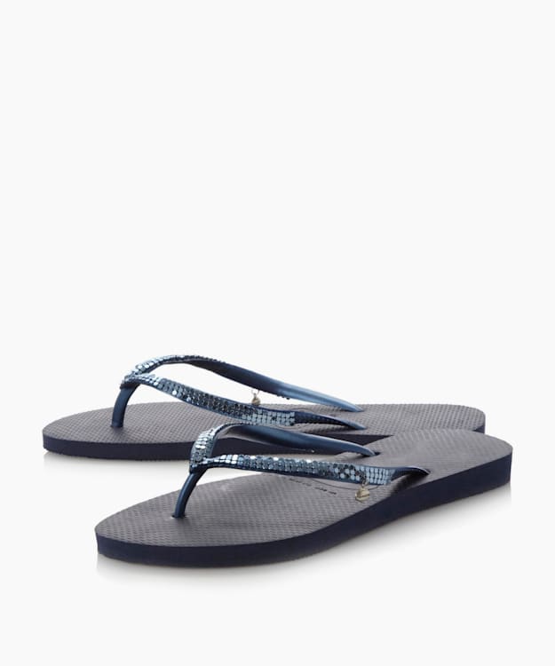 Dune London Metal Mesh Flip Flops - Navy Havaianas Slim Metal Mesh Detail Flip Flops