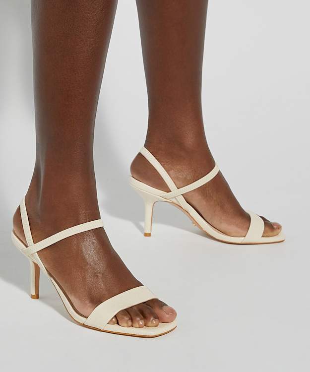 Dune London Methodical - Ecru Mid Height Strappy Sandals