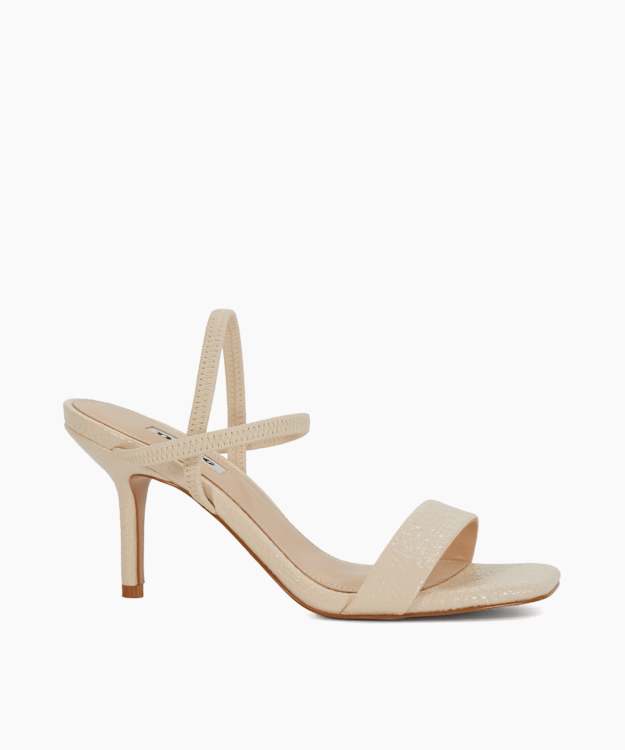 dune london Methodical - Ecru Mid Height Strappy Sandals