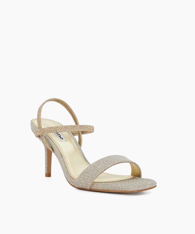 Dune London Methodical - Gold Mid Height Strappy Sandals