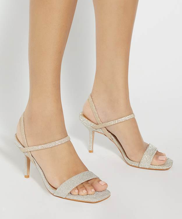 Dune London Methodical - Gold Mid Height Strappy Sandals