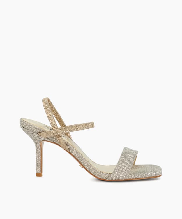 dune london Methodical - Gold Mid Height Strappy Sandals