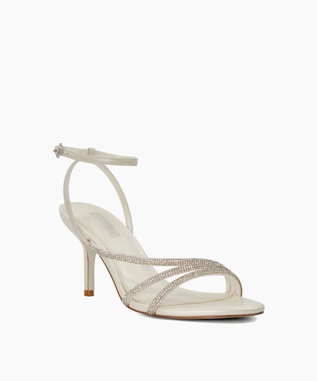 Dune London Midsummers - Ivory Diamante Embellished Sandals