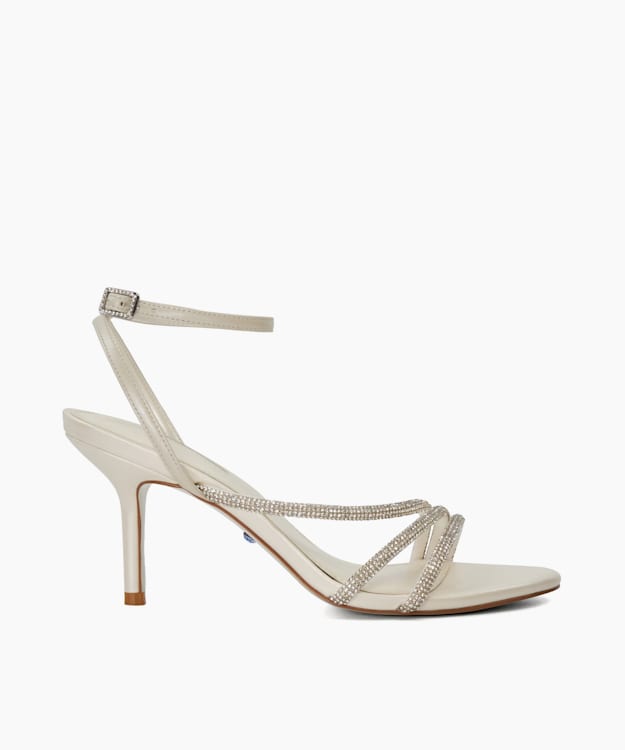 dune london Midsummers - Ivory Diamante Embellished Sandals
