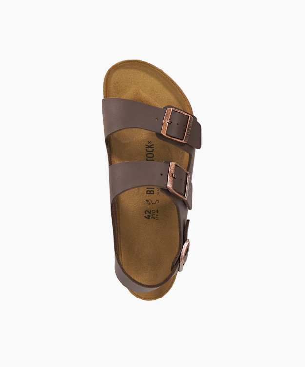 Dune London Milano Bf Mens - Brown Double Strap Footbed Sandals With Ankle Strap