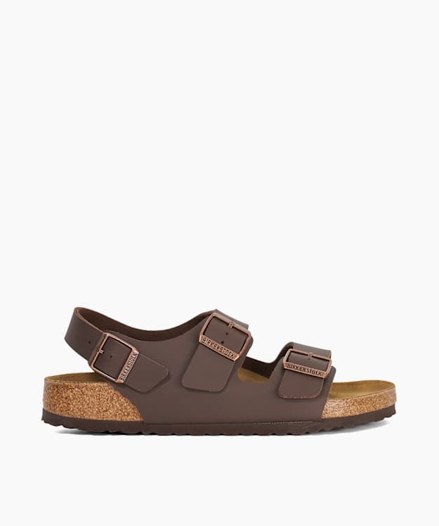 dune london Milano Bf Mens - Brown Double Strap Footbed Sandals With Ankle Strap