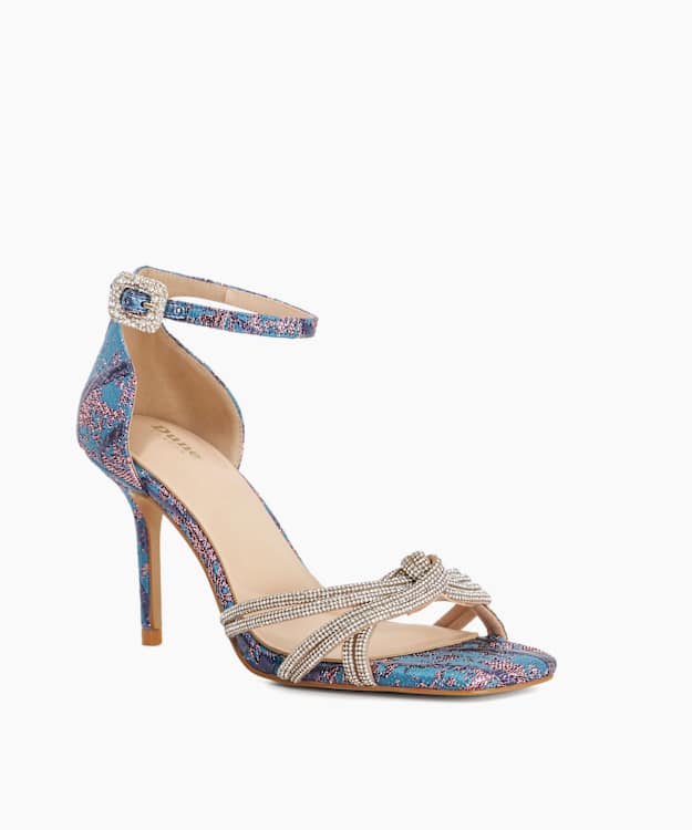 Dune London Mirror - Teal Two Part Mid Heeled Sandals