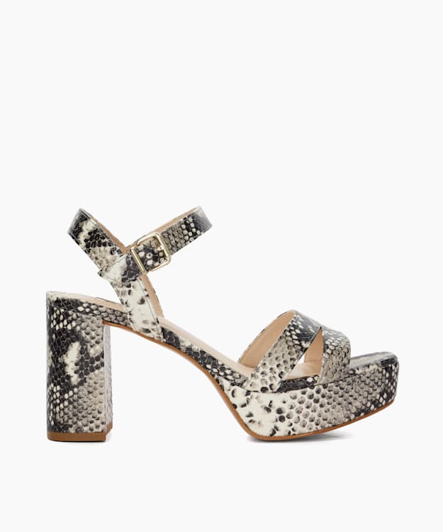 dune london Molten - Natural Leather Mid-Platform Sandals