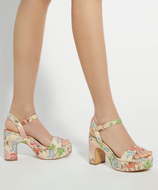 Dune London Monotone - Multi Floral Block Heel Sandal