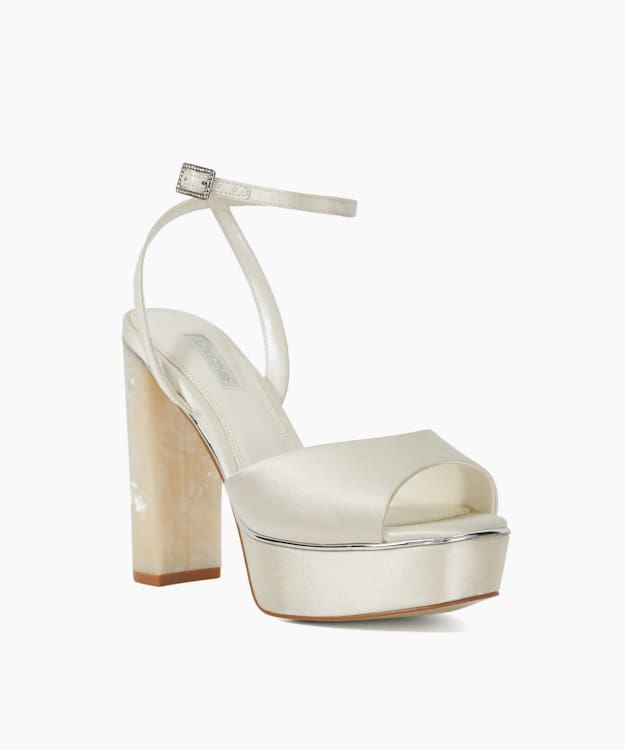 Dune London Mymuse - Ivory Ivory Satin Bridal Platforms