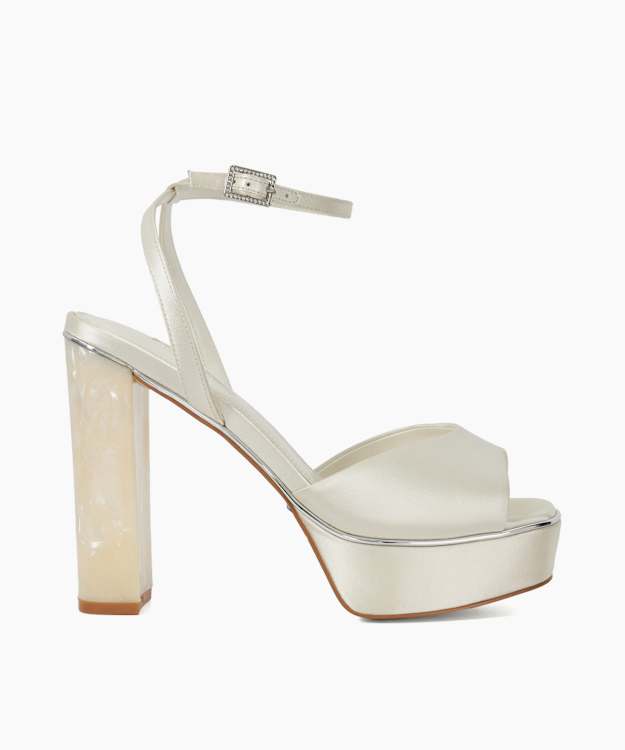 dune london Mymuse - Ivory Ivory Satin Bridal Platforms
