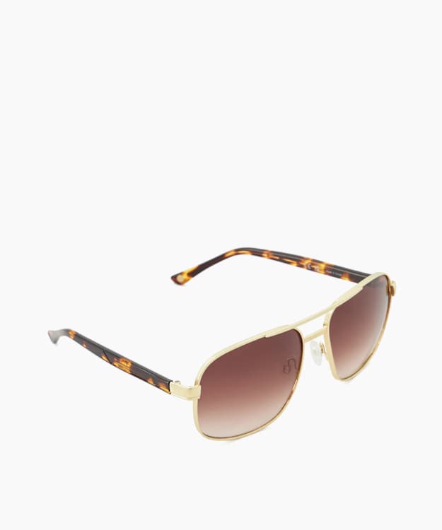 dune london Oakes - Gold Rectangular Frame Sunglasses