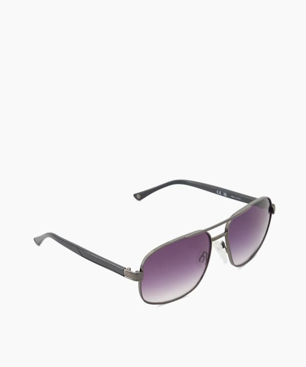 dune london Oakes - Gunmetal Rectangular Frame Sunglasses