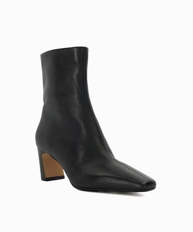 Dune London Obriele - Black Chisel Toe Heel Ankle Boots