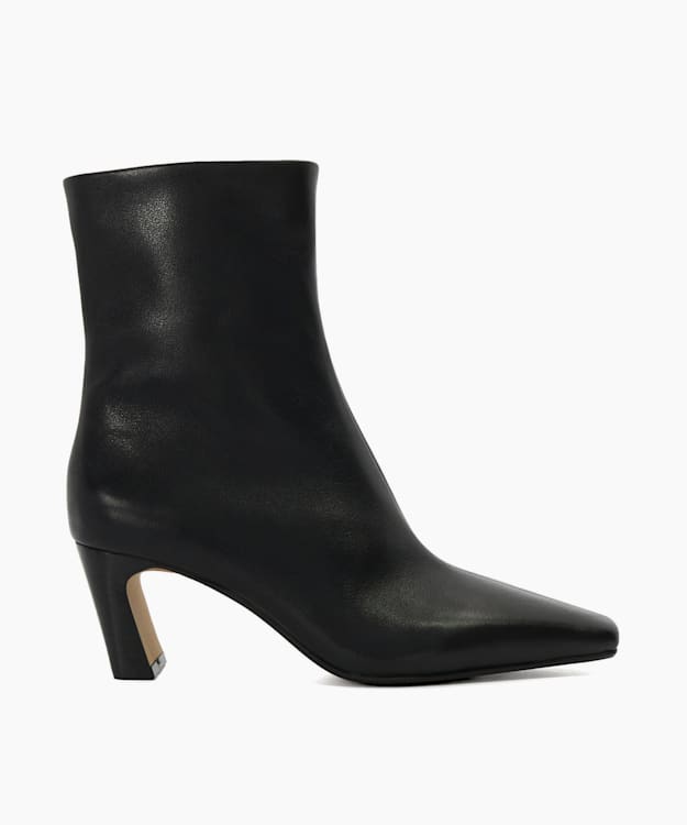 dune london Obriele - Black Chisel Toe Heel Ankle Boots