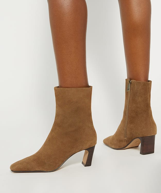 Dune London Obriele - Taupe Pointed Toe Heel Ankle Boots