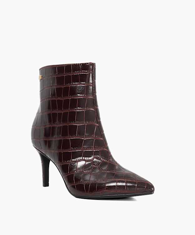 Dune London Obsessive 2 - Brown Kitten Heel Pointed Toe Ankle Boots