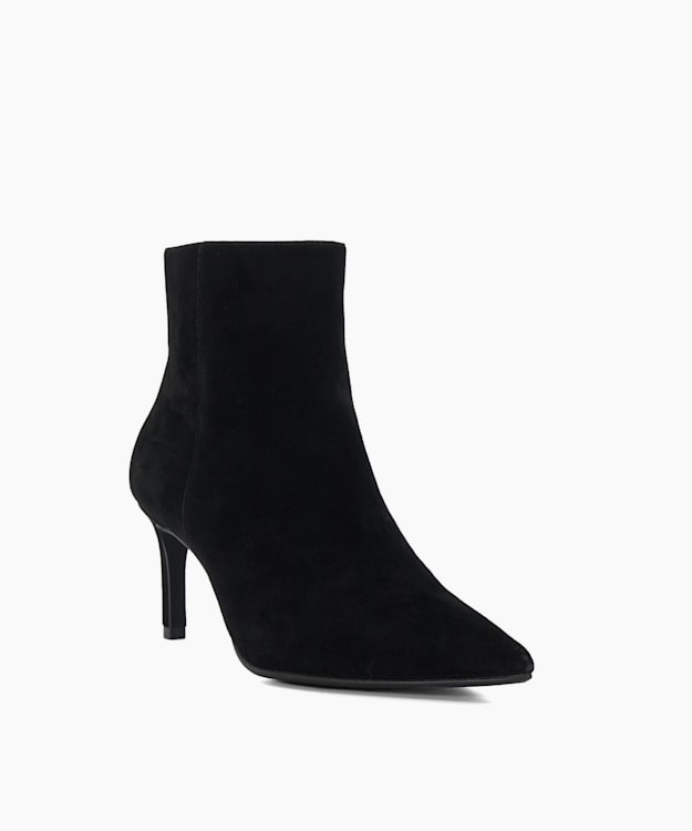 Dune London Obsessively - Black Wide Fit Pointed Toe Heel Ankle Boots