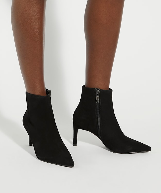 Dune London Obsessively - Black Wide Fit Pointed Toe Heel Ankle Boots
