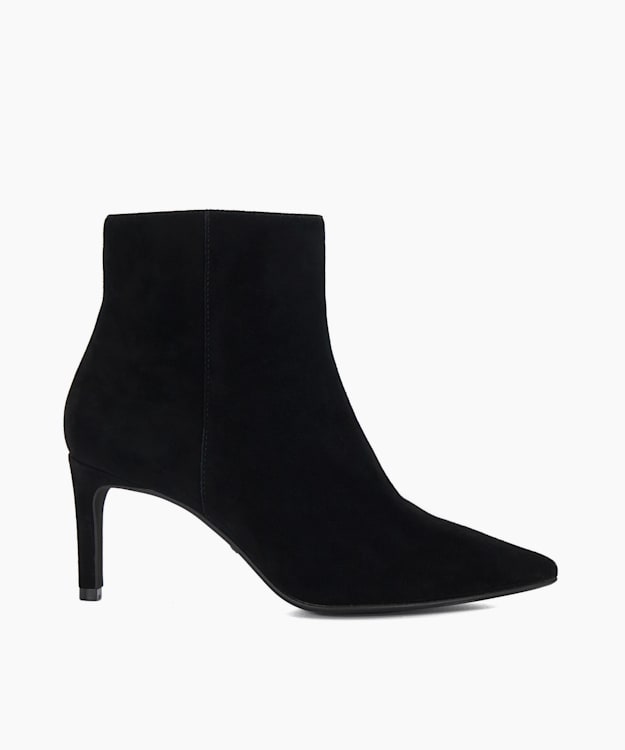 dune london Obsessively - Black Wide Fit Pointed Toe Heel Ankle Boots