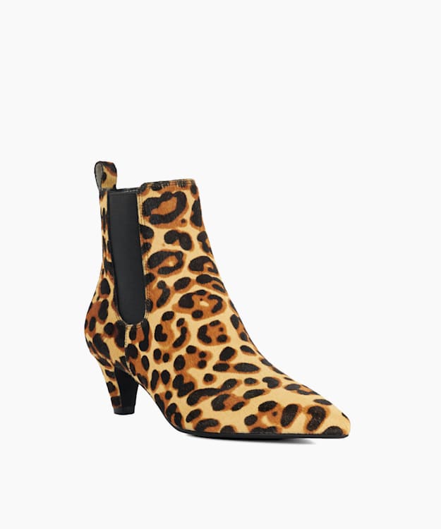 Dune London Obvious - Leopard Statement Mid Heel Chelsea Ankle Boots